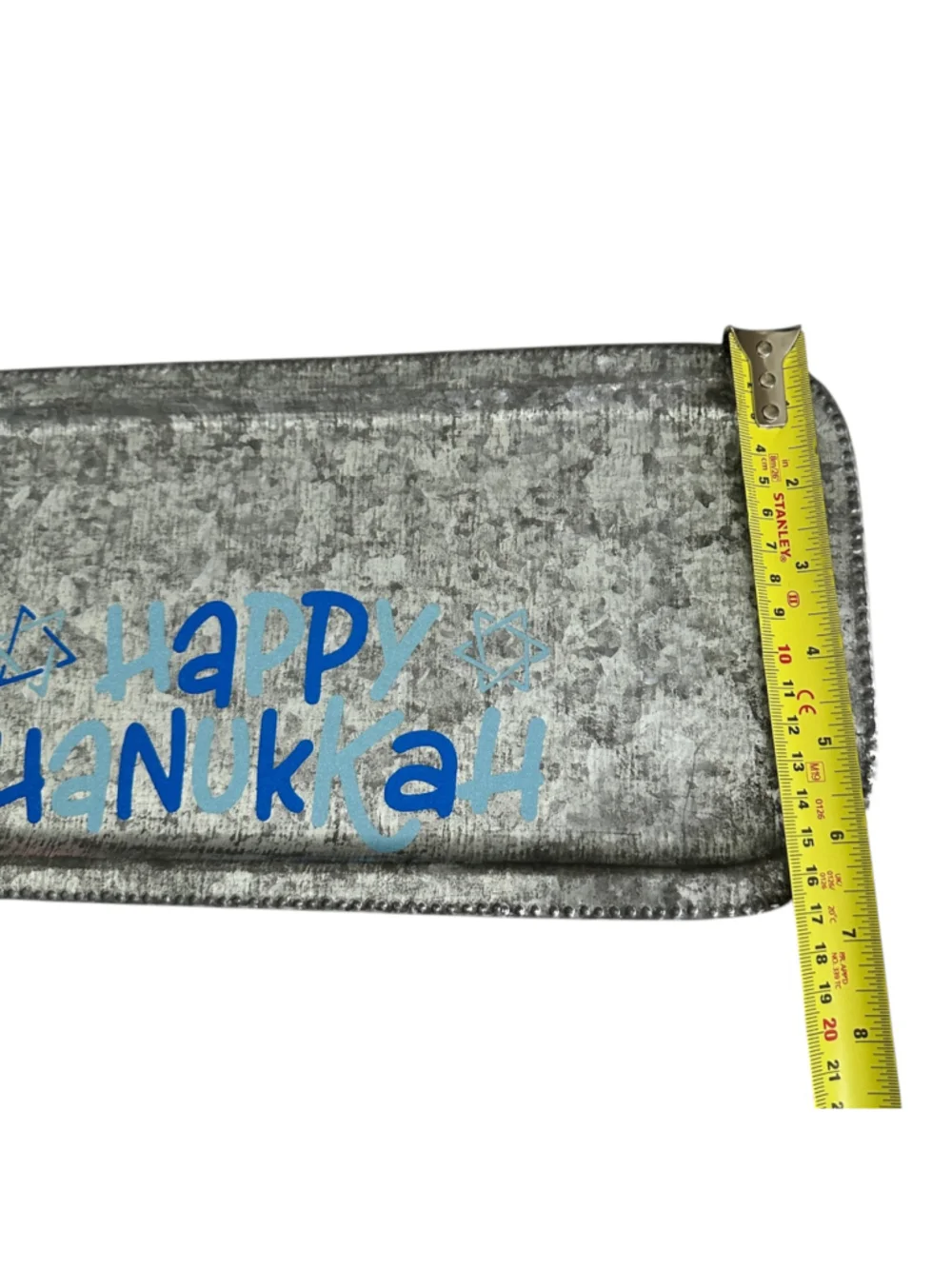 Galvanized Metal Hanukkah Menorah Drip Tray